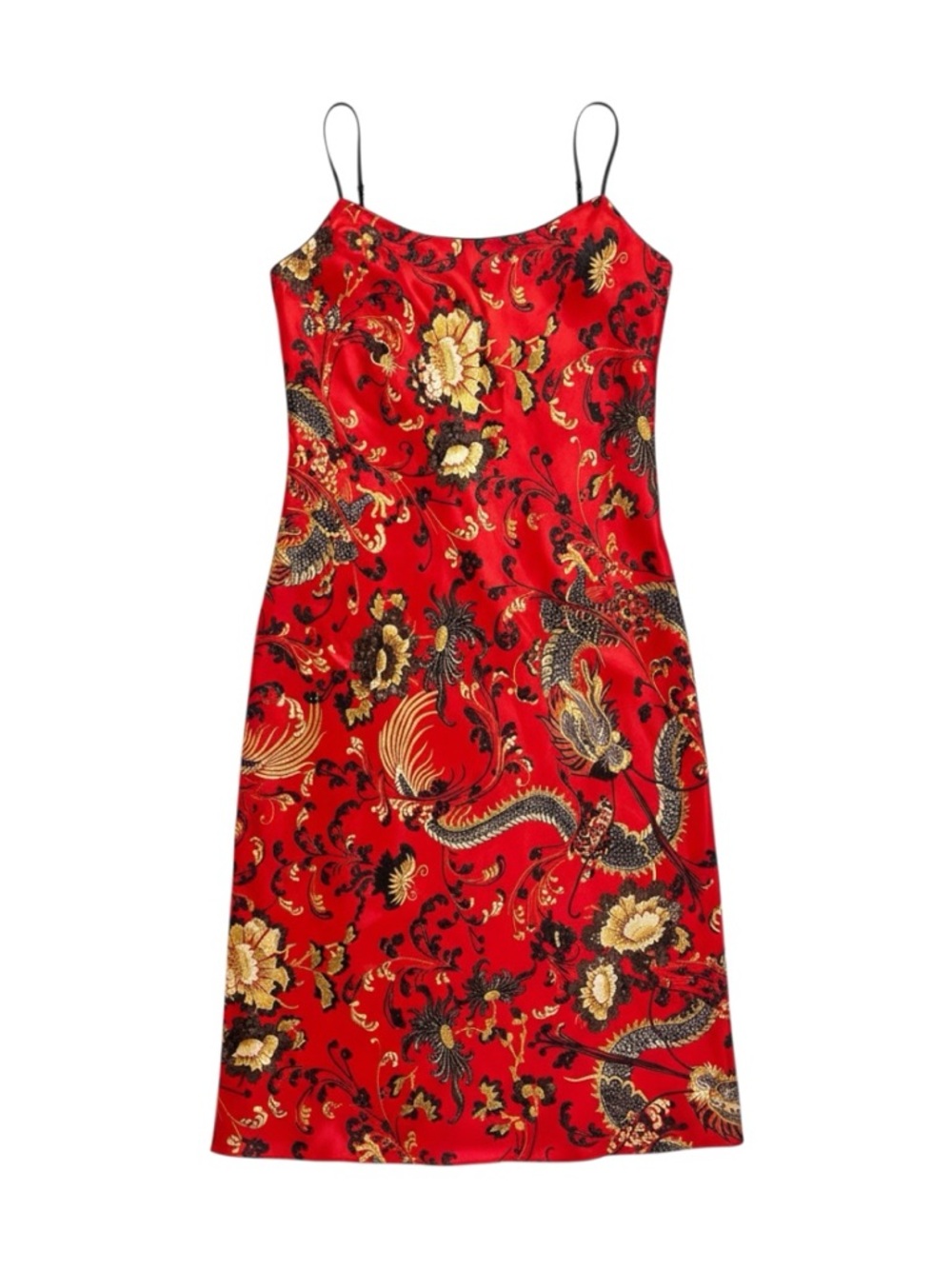 Natori Dragon Print Midi Slip - sz Small